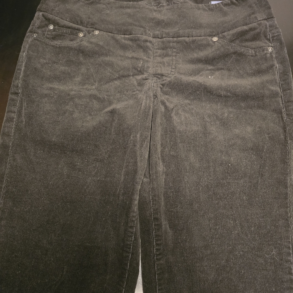 Jag Jeans High Rise Slim Leg Corduroy Black Pull-On Jeans Cotton Spandex Size 10